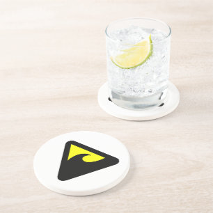 Dessous De Verre En Grès Symbole de danger du tsunami