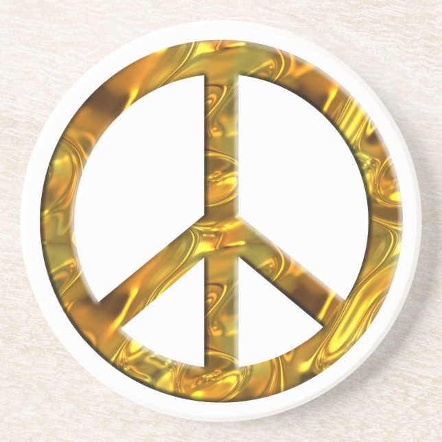 Dessous De Verre En Grès symbole de PAIX - OR (Devant)