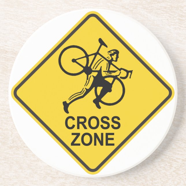 DESSOUS DE VERRE EN GRÈS SYMBOLE DE ROUTE DE LA ZONE CYCLORIQUE (Devant)