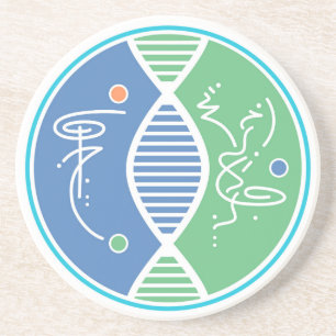 Dessous De Verre En Grès Symbole du cercle intérieur de guérison sur le Des