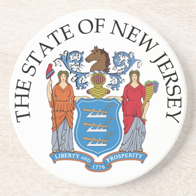 Dessous De Verre En Grès Symbole du New Jersey (Devant)