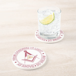 Dessous De Verre En Grès Symbole franc-maçonnerie