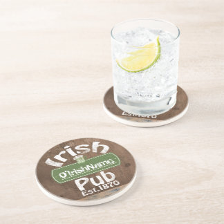 Dessous De Verre En Grès Symbole personnalisé Irish Pub Old Keg
