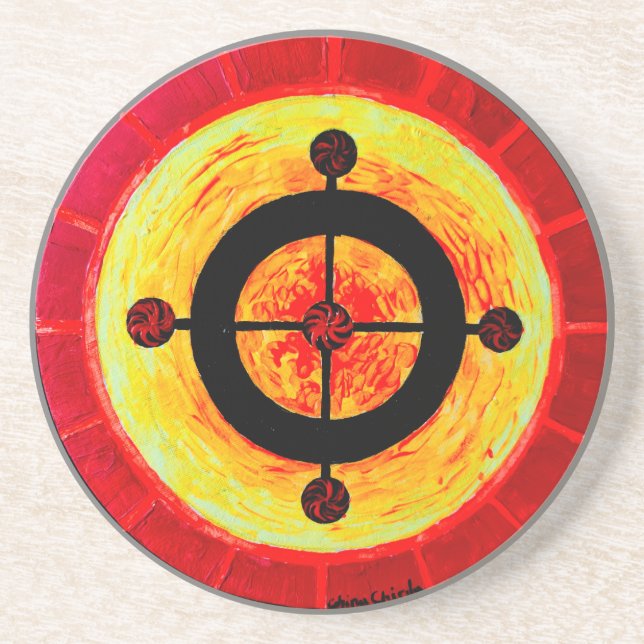 Dessous De Verre En Grès Symbole solaire celtique (Devant)