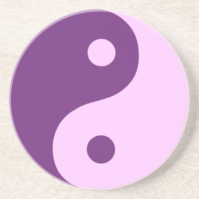Dessous De Verre En Grès Symbole taoïste Yin Yang violet (Devant)
