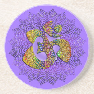 Dessous De Verre En Grès Symbole universel OM / AUM - Ornement