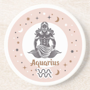 Dessous De Verre En Grès SYMBOLE Zodiaque Aquarius