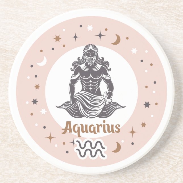 Dessous De Verre En Grès SYMBOLE Zodiaque Aquarius (Devant)