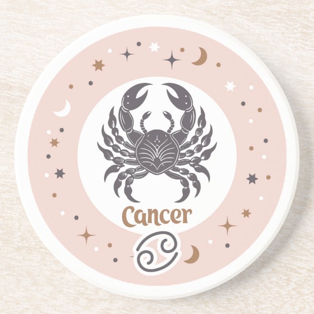 Dessous De Verre En Grès Symbole zodiaque Cancer (Devant)