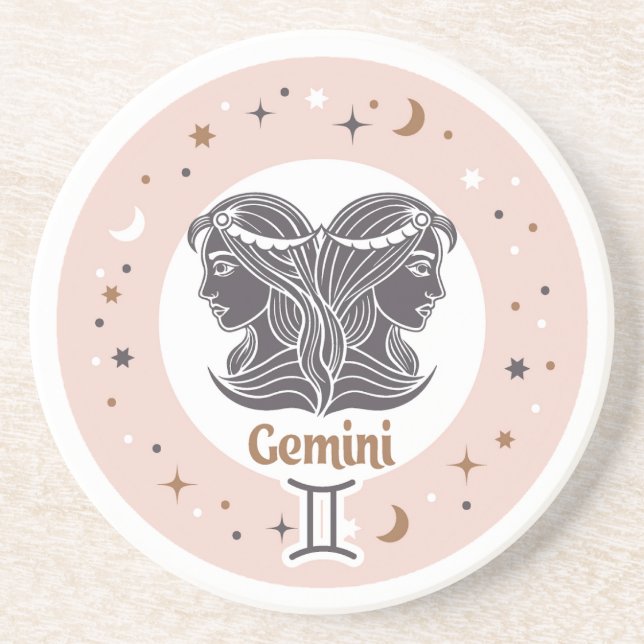 Dessous De Verre En Grès SYMBOLE Zodiaque Gemini (Devant)
