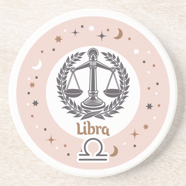 Dessous De Verre En Grès SYMBOLE Zodiaque Libra (Devant)