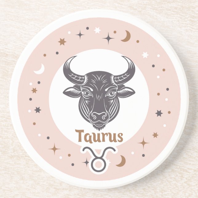 Dessous De Verre En Grès SYMBOLE Zodiaque Taurus (Devant)