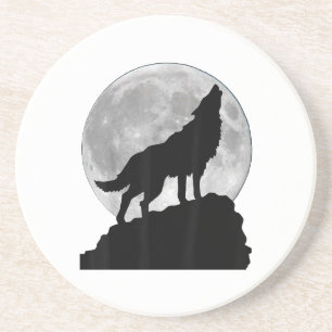 Dessous De Verre En Grès T Shirt Loup sous la lumière de la lune - Chien to