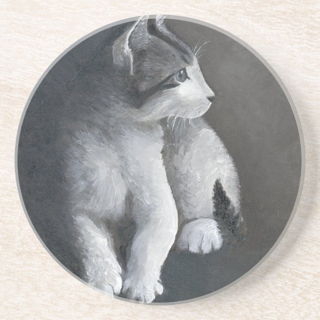 Dessous De Verre En Grès Tabby Kitten (Devant)