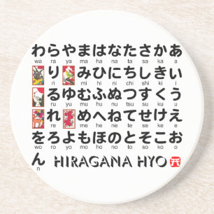 Dessous De Verre En Grès Table japonaise Hiragana (Hanafuda)