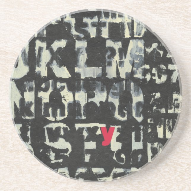 Dessous De Verre En Grès Tableau alphabétique de Norman Wyatt (Devant)