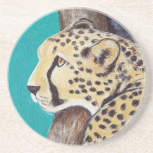 Dessous De Verre En Grès Tableau Cheetah