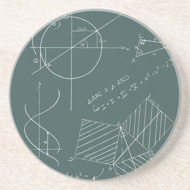 Dessous De Verre En Grès Tableau noir de maths (Devant)