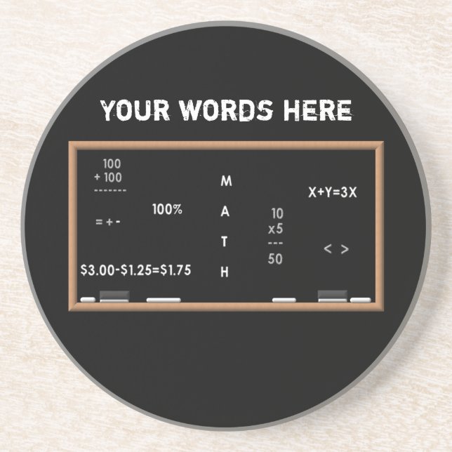 Dessous De Verre En Grès Tableau noir de maths (Devant)