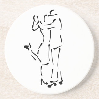 Dessous De Verre En Grès Tango Dancers Ink Brush design