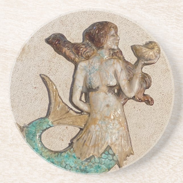 Dessous De Verre En Grès Tapis absorbant Sirène (Devant)