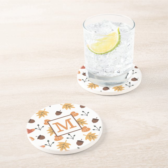 Dessous De Verre En Grès Tapis de course automnal personnalisé (Côté)