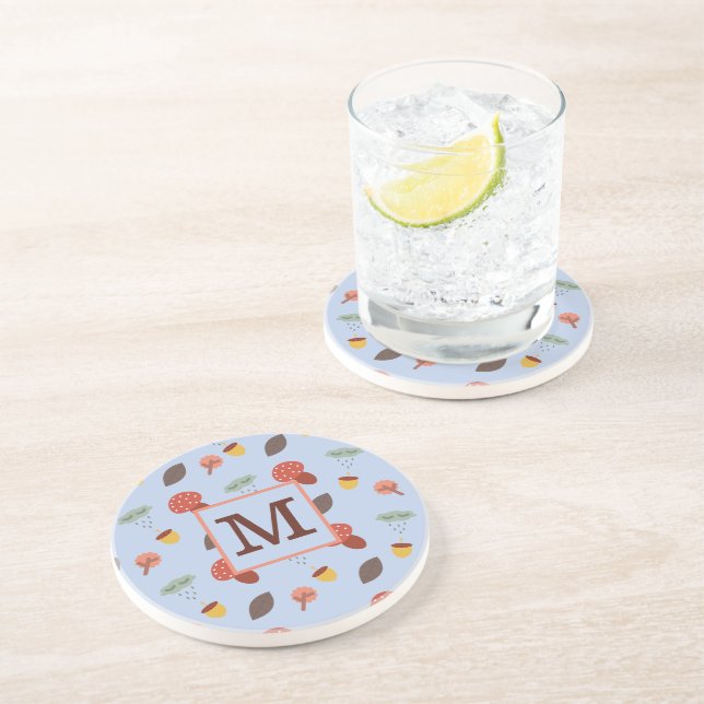 Dessous De Verre En Grès Tapis de course automnal personnalisé (Côté)