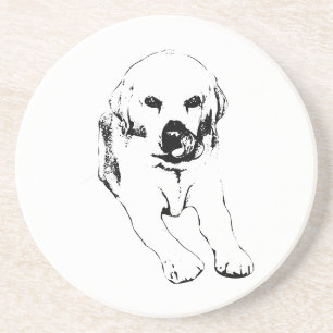 Dessous De Verre En Grès Tapis de léchage pour labrador, joyeusement soigné