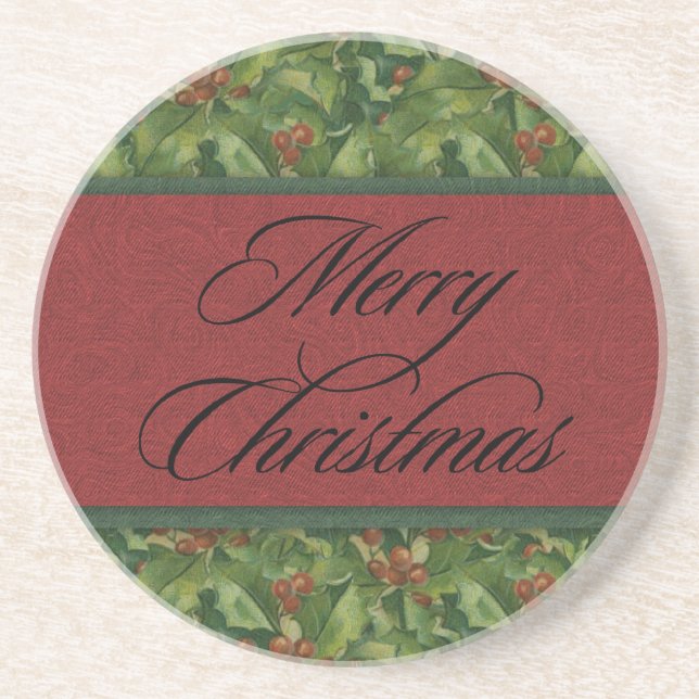 Dessous De Verre En Grès Tapis de Noël joyeux (Devant)