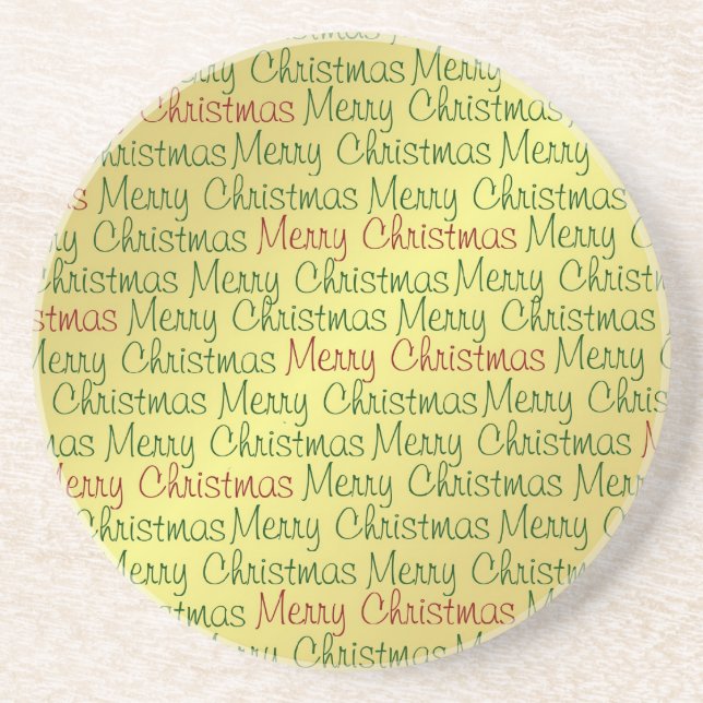 Dessous De Verre En Grès Tapis de Noël joyeux (Devant)