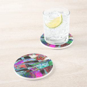Dessous De Verre En Grès Tapis de protection en grès – Neon Pulse