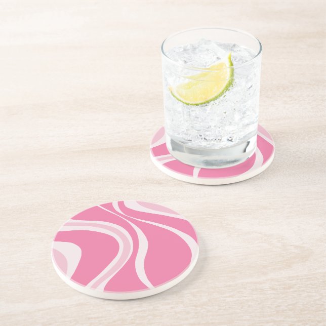 Dessous De Verre En Grès Tapis de protection Pink Waves (Côté)