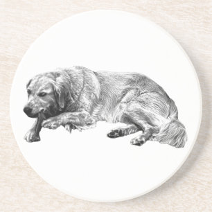 Dessous De Verre En Grès Tapis de souris Chien Reposant Rend les Rassemblem