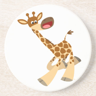 Dessous De Verre En Grès Tapis de souris Girafe mignonne de dessin animé