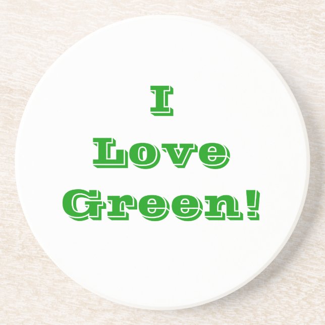 Dessous De Verre En Grès Tapis de souris I Love Green (Devant)