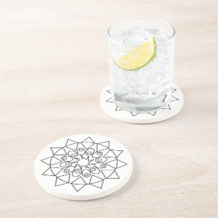 Dessous De Verre En Grès Tapis de souris - Mandala à colorier