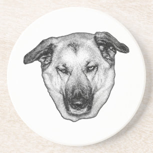Dessous De Verre En Grès Tapis de verre chien à pois festif