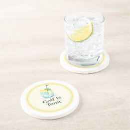 Dessous De Verre En Grès Tapis de verre Golf Is Tonic Luxe en grès pour coc