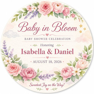 Dessous De Verre En Grès Tapis de verre personnalisé pour Baby Shower Flora