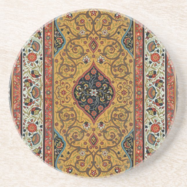 Dessous De Verre En Grès Tapis Élegant Tapisserie Perse Antique Riche (Devant)