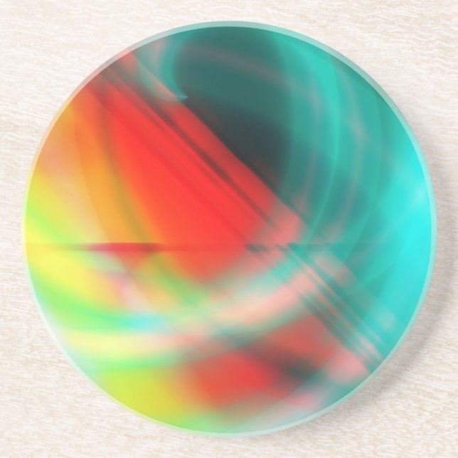 Dessous De Verre En Grès Tapisserie Abstraite (Devant)