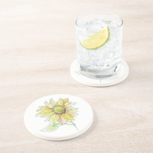 Dessous De Verre En Grès Tapisserie aquarelle automne tournesol