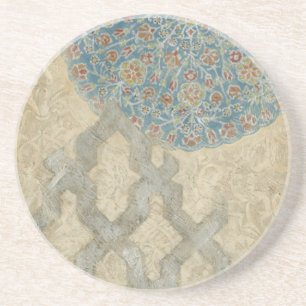 Dessous De Verre En Grès Tapisserie d'argent décoratif Arrangement floral