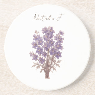 Dessous De Verre En Grès Tapisserie florale personnalisée Delphinium