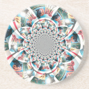 Dessous De Verre En Grès Tapisserie kényane Kaleidoscope