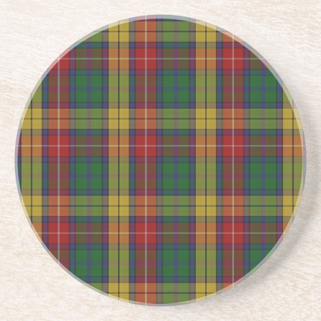 Dessous De Verre En Grès Tartan de la famille Buchanan (Devant)