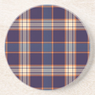 Dessous De Verre En Grès Tartan plaid, texture marine colorée.