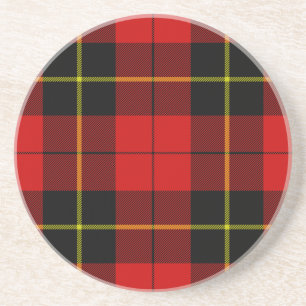 Dessous De Verre En Grès Tartan Wallace rouge noir carreaux