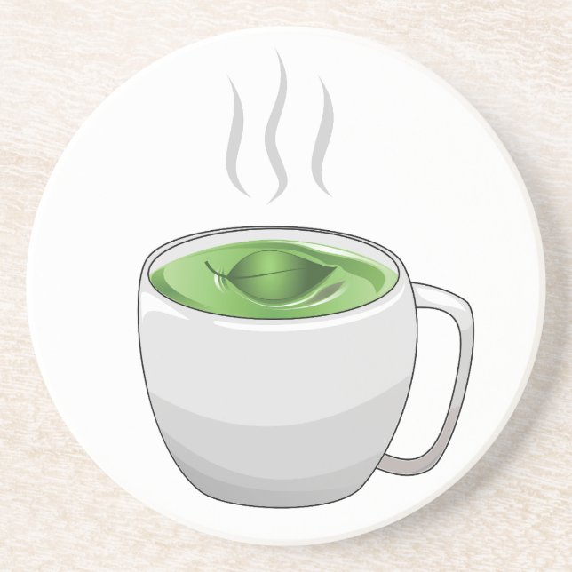 Dessous De Verre En Grès Tasse de thé vert (Devant)
