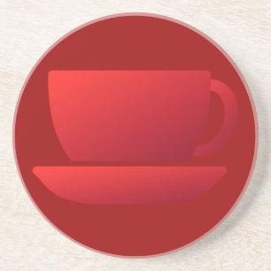 Dessous De Verre En Grès Tasse et soucoupe rouge